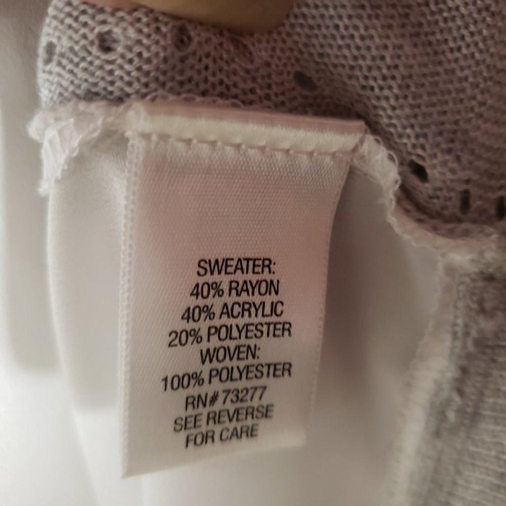 Apt 9 Women's L Gray White Draped Open Front Colo… - image 6